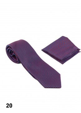 Classic Men's Purple Check Tie Set